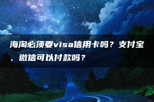 海淘必须要visa信用卡吗？支付宝、微信可以付款吗？