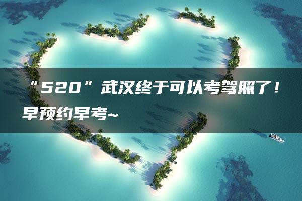 “520”武汉终于可以考驾照了！早预约早考~