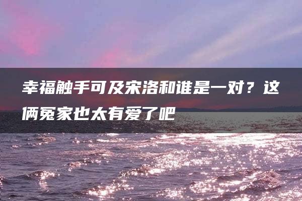 幸福触手可及宋洛和谁是一对？这俩冤家也太有爱了吧