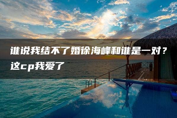 谁说我结不了婚徐海峰和谁是一对？这cp我爱了