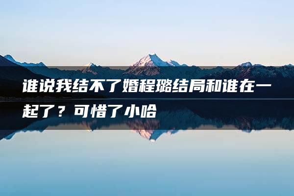 谁说我结不了婚程璐结局和谁在一起了？可惜了小哈