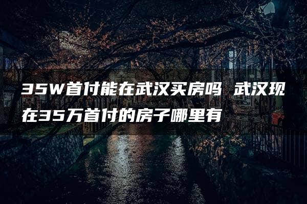 35W首付能在武汉买房吗 武汉现在35万首付的房子哪里有