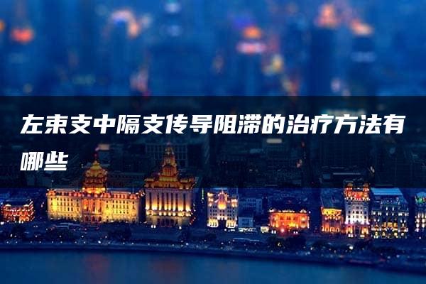 左束支中隔支传导阻滞的治疗方法有哪些