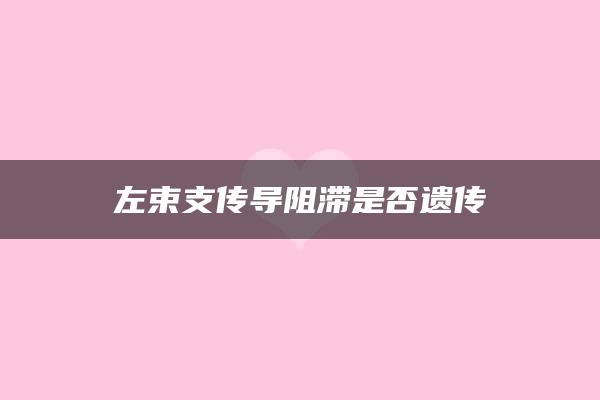 左束支传导阻滞是否遗传