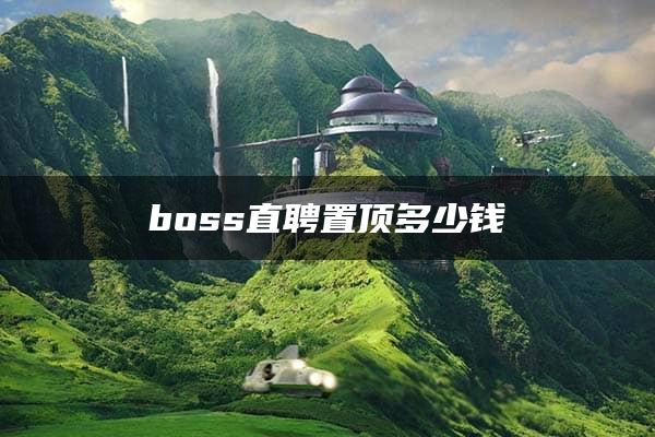 boss直聘置顶多少钱