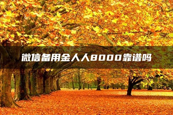 微信备用金人人8000靠谱吗