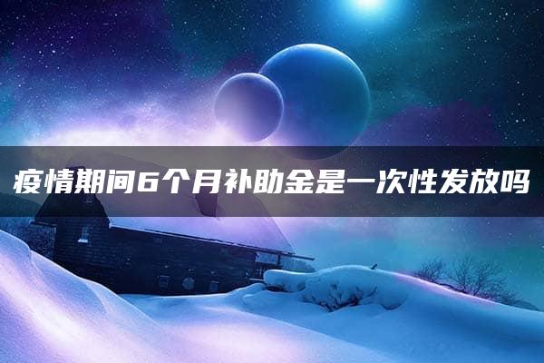 疫情期间6个月补助金是一次性发放吗