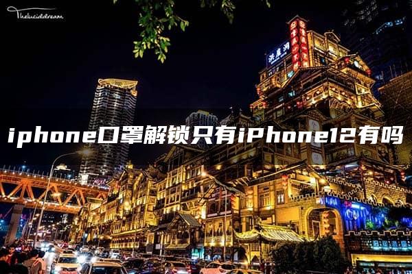 iphone口罩解锁只有iPhone12有吗