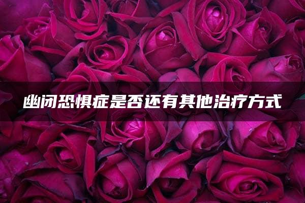 幽闭恐惧症是否还有其他治疗方式