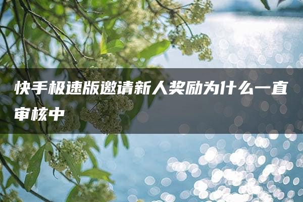 快手极速版邀请新人奖励为什么一直审核中