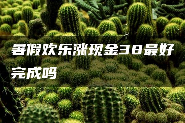 暑假欢乐涨现金38最好完成吗