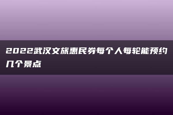 2022武汉文旅惠民券每个人每轮能预约几个景点