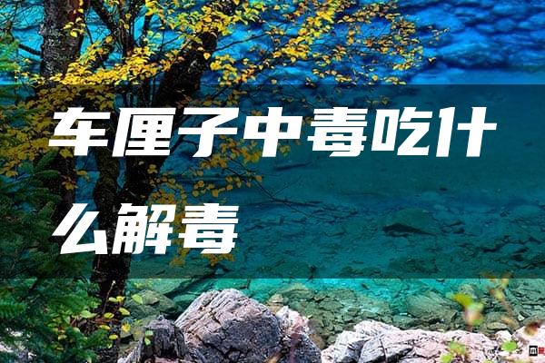 车厘子中毒吃什么解毒