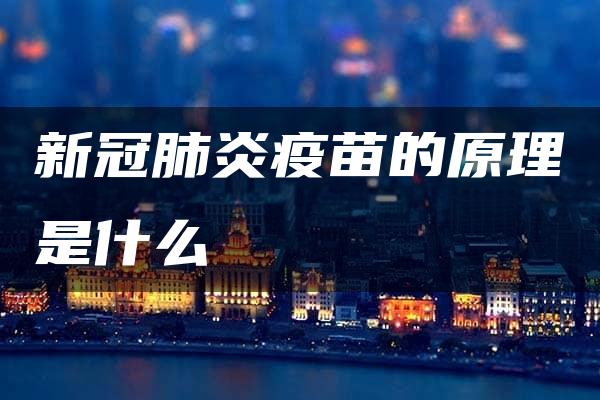 新冠肺炎疫苗的原理是什么