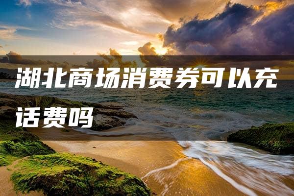 湖北商场消费券可以充话费吗