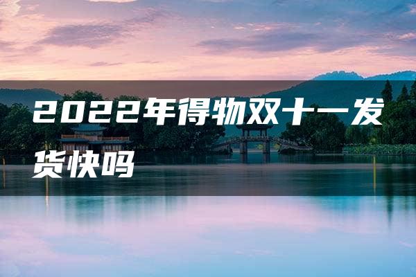 2022年得物双十一发货快吗