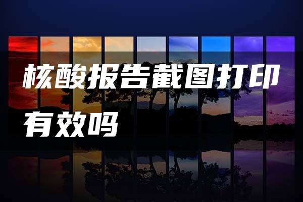 核酸报告截图打印有效吗