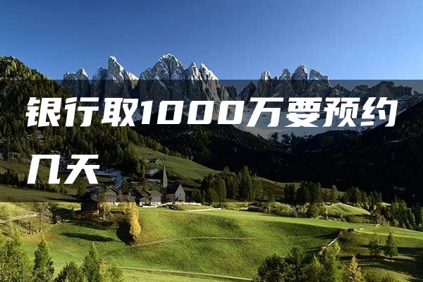 银行取1000万要预约几天