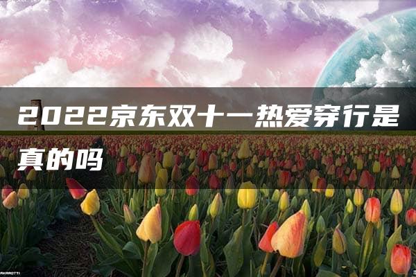 2022京东双十一热爱穿行是真的吗