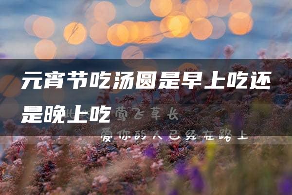 元宵节吃汤圆是早上吃还是晚上吃