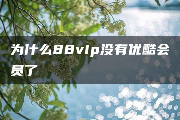 为什么88vip没有优酷会员了