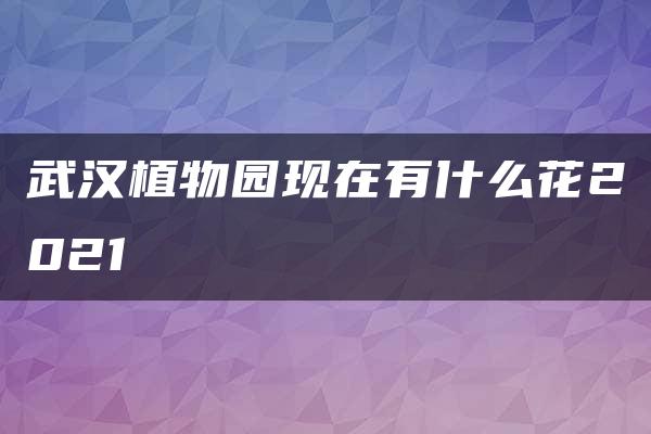 武汉植物园现在有什么花2021