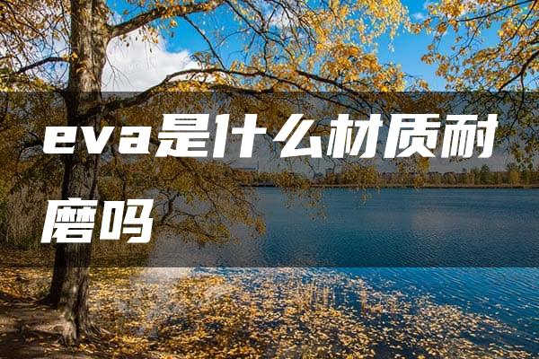 eva是什么材质耐磨吗