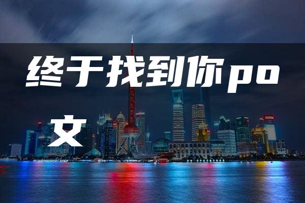 终于找到你po 文