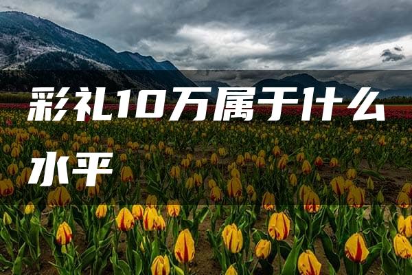 彩礼10万属于什么水平