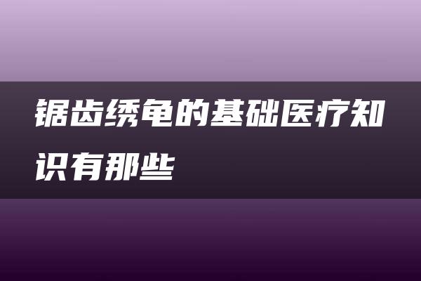 锯齿绣龟的基础医疗知识有那些