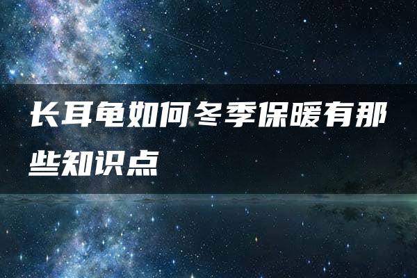 长耳龟如何冬季保暖有那些知识点