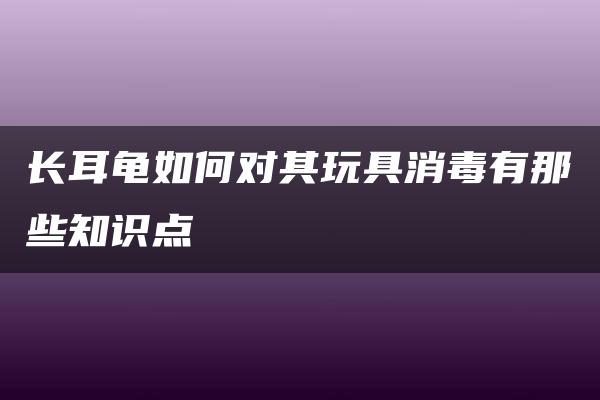 长耳龟如何对其玩具消毒有那些知识点