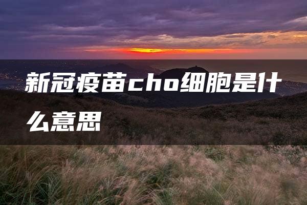 新冠疫苗cho细胞是什么意思