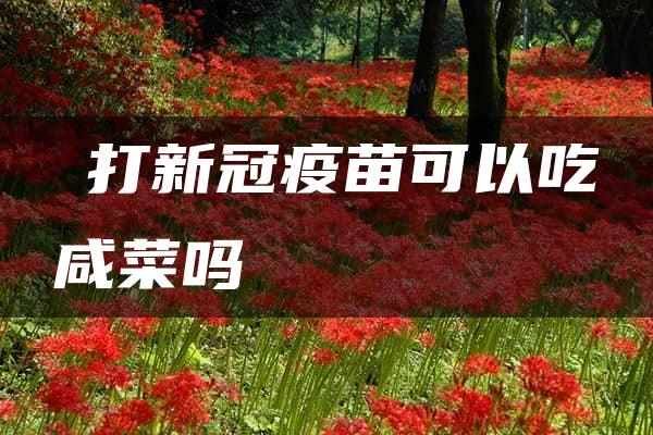 ​打新冠疫苗可以吃咸菜吗