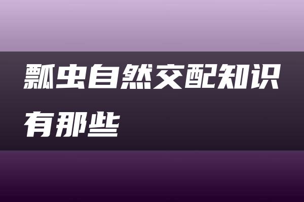 瓢虫自然交配知识有那些