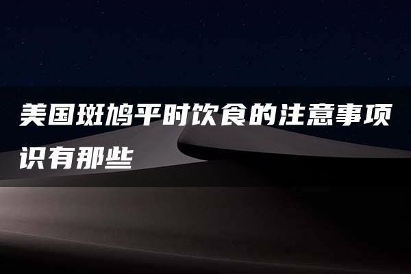 美国斑鸠平时饮食的注意事项识有那些