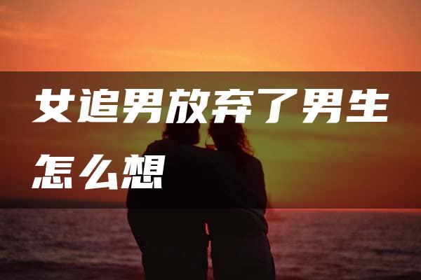 女追男放弃了男生怎么想