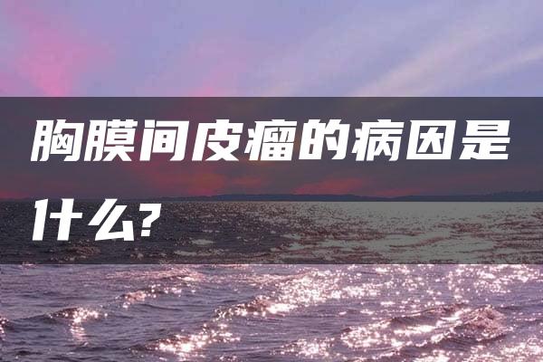 胸膜间皮瘤的病因是什么?