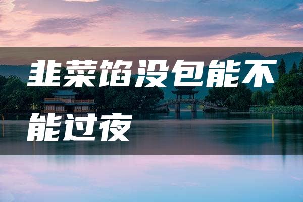 韭菜馅没包能不能过夜