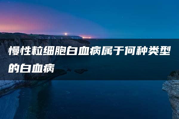 慢性粒细胞白血病属于何种类型的白血病