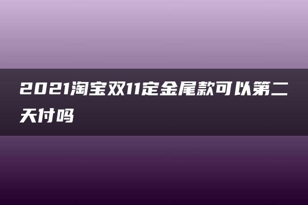 2021淘宝双11定金尾款可以第二天付吗