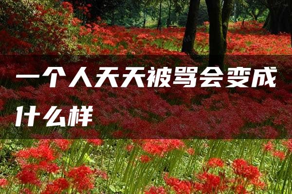 一个人天天被骂会变成什么样