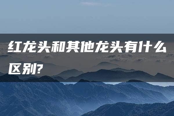 红龙头和其他龙头有什么区别?