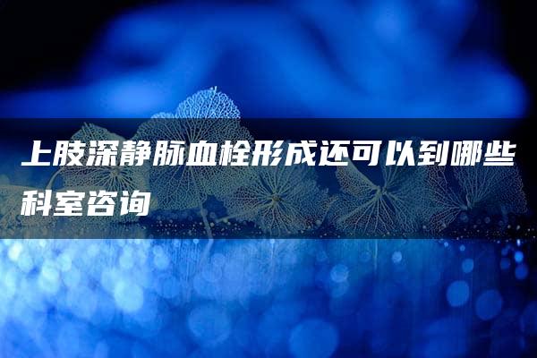 上肢深静脉血栓形成还可以到哪些科室咨询