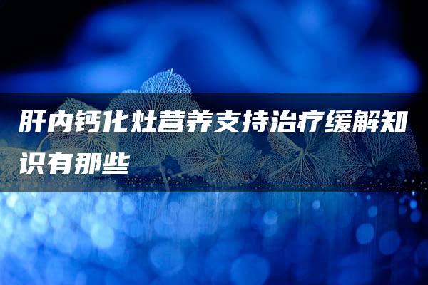 肝内钙化灶营养支持治疗缓解知识有那些