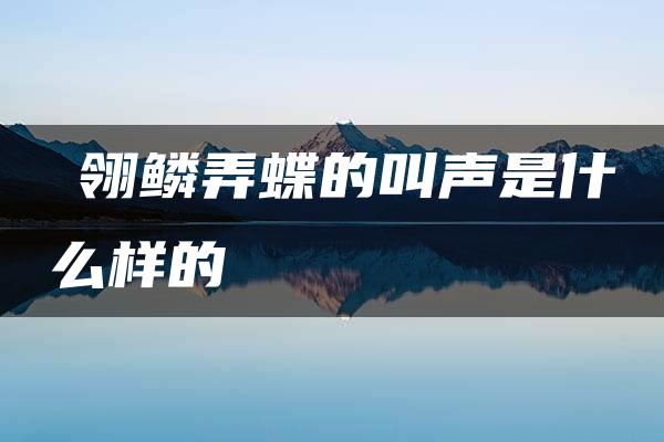 鹟翎鳞弄蝶的叫声是什么样的