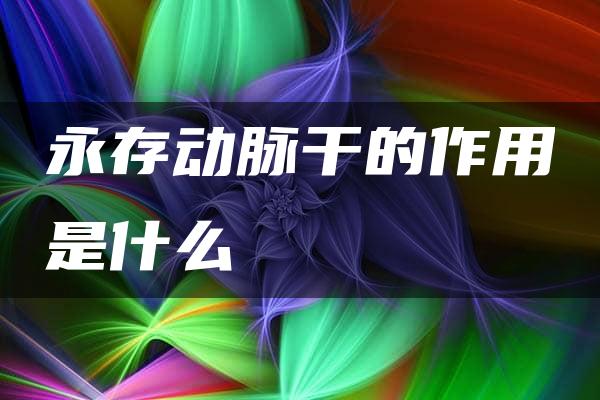 永存动脉干的作用是什么