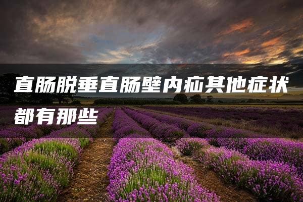 直肠脱垂直肠壁内疝其他症状都有那些