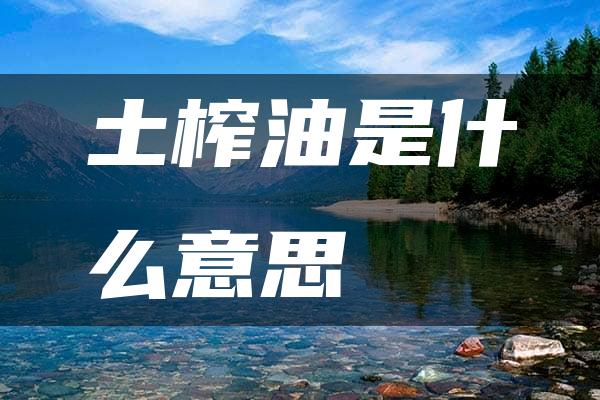 土榨油是什么意思