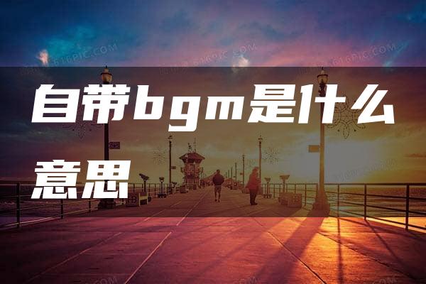 自带bgm是什么意思